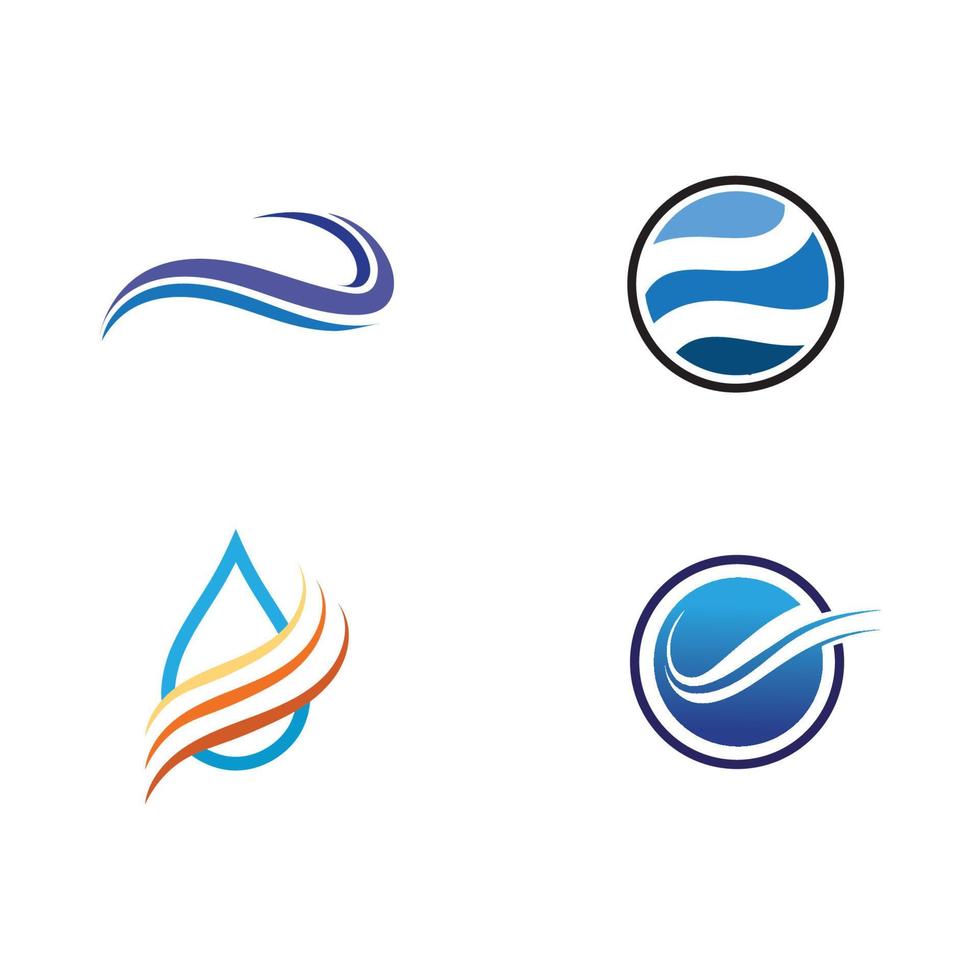 logo de forme ronde isolé. logotype de couleur bleue. image de l'eau qui coule. mer, océan, surface fluviale. vecteur