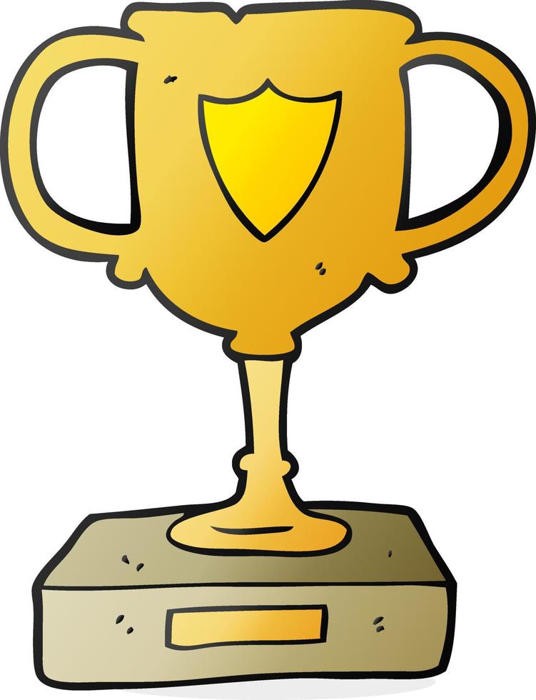 trophée de dessin animé de personnage de doodle vecteur