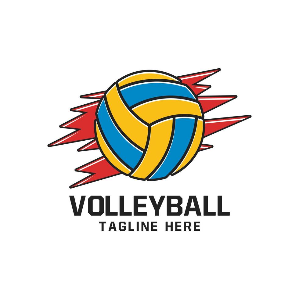 conception abstraite d'emblème de logo de volley-ball vecteur