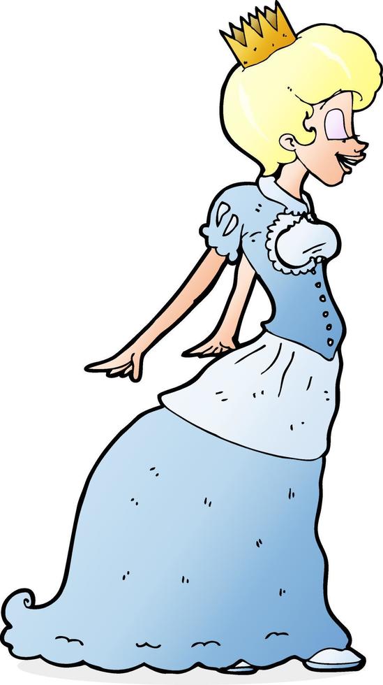 princesse de dessin animé de personnage de doodle vecteur