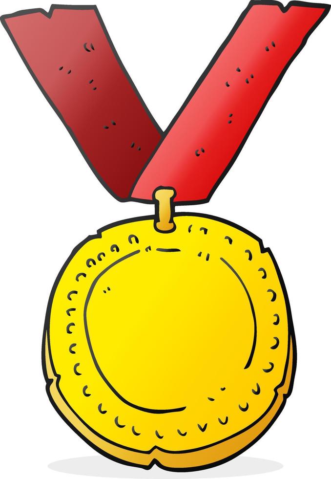 médaille de dessin animé de personnage de doodle vecteur