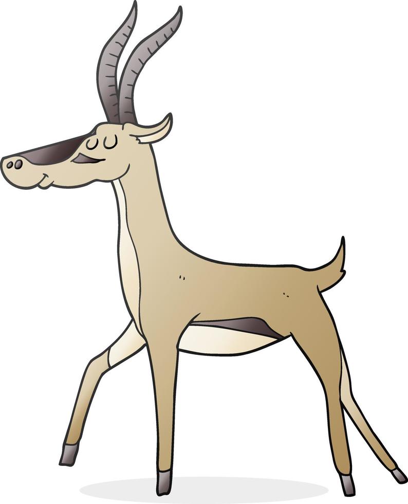 doodle personnage dessin animé gazelle vecteur