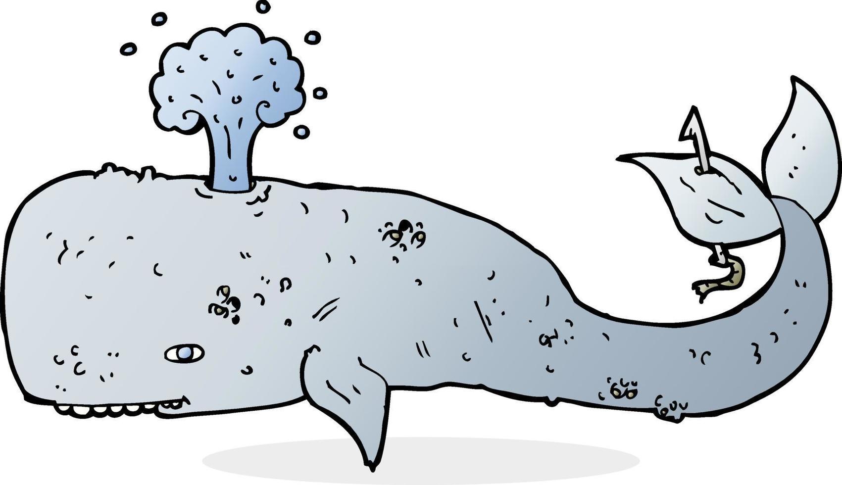 Baleine de dessin animé personnage doodle vecteur