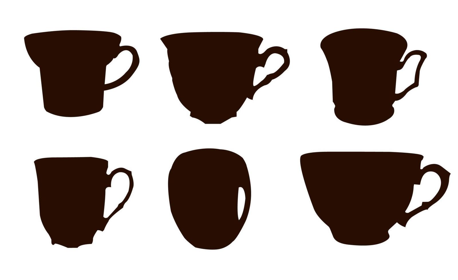 collection de silhouettes de tasses à thé et à café vecteur
