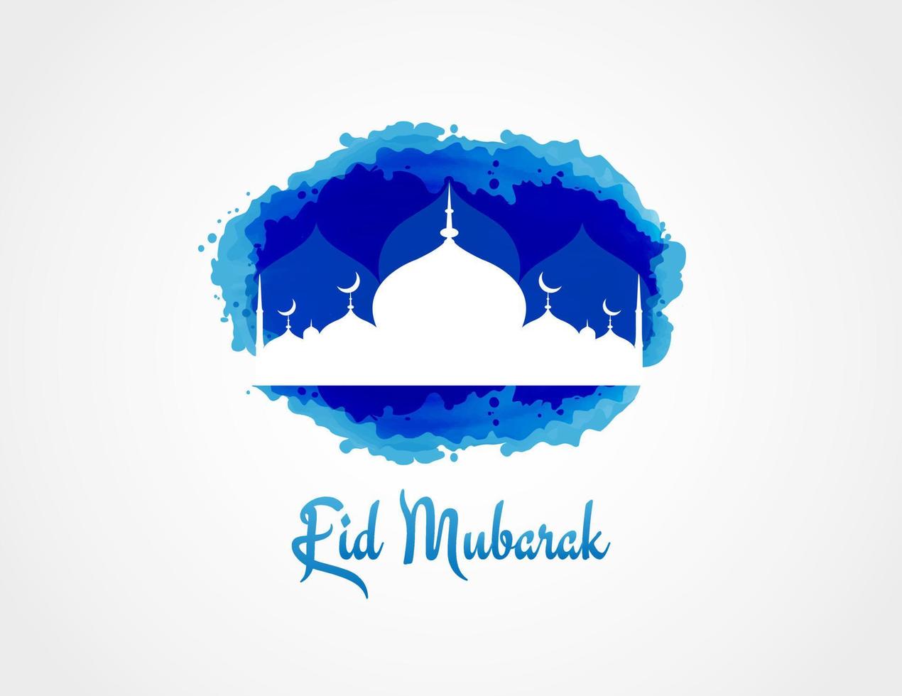 idée créative et géniale ied fond aquarelle moubarak. décoration de mosquée islamique aquarelle bleu vecteur sur fond blanc