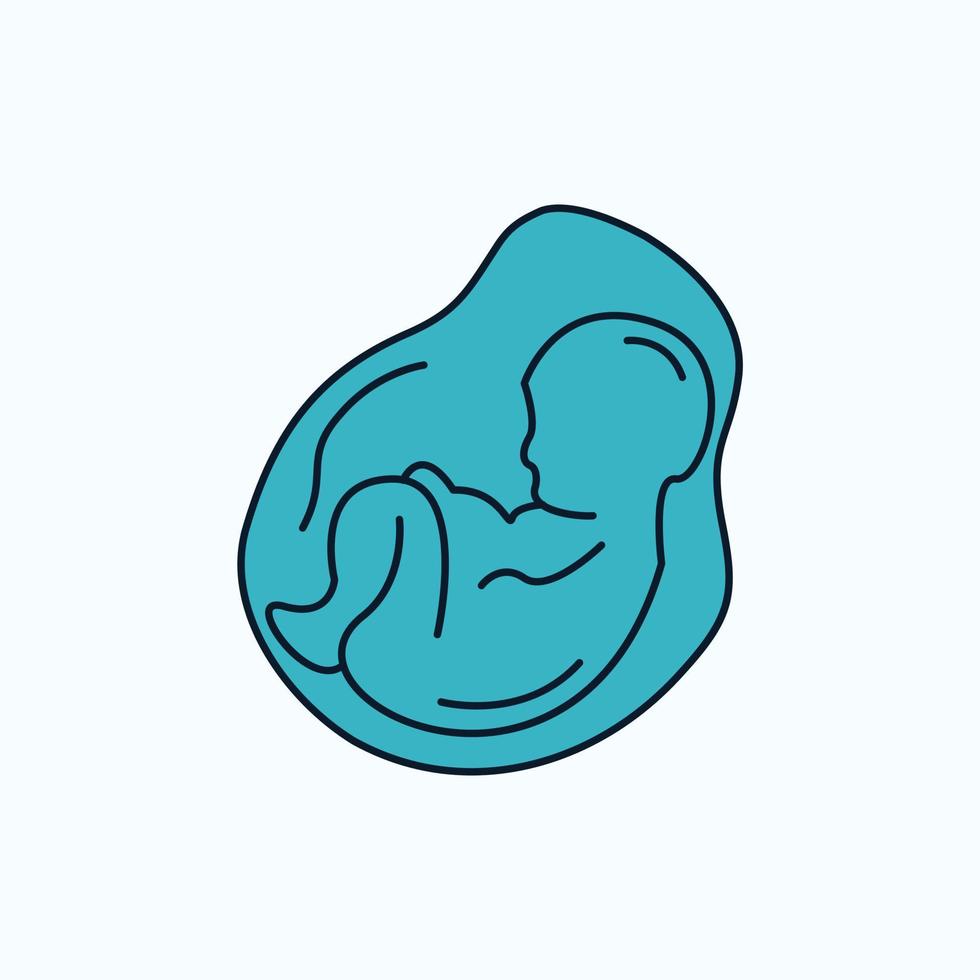 bébé. grossesse. Enceinte. obstétrique. icône plate de fœtus. signe et symboles verts et jaunes pour le site Web et l'application mobile. illustration vectorielle vecteur