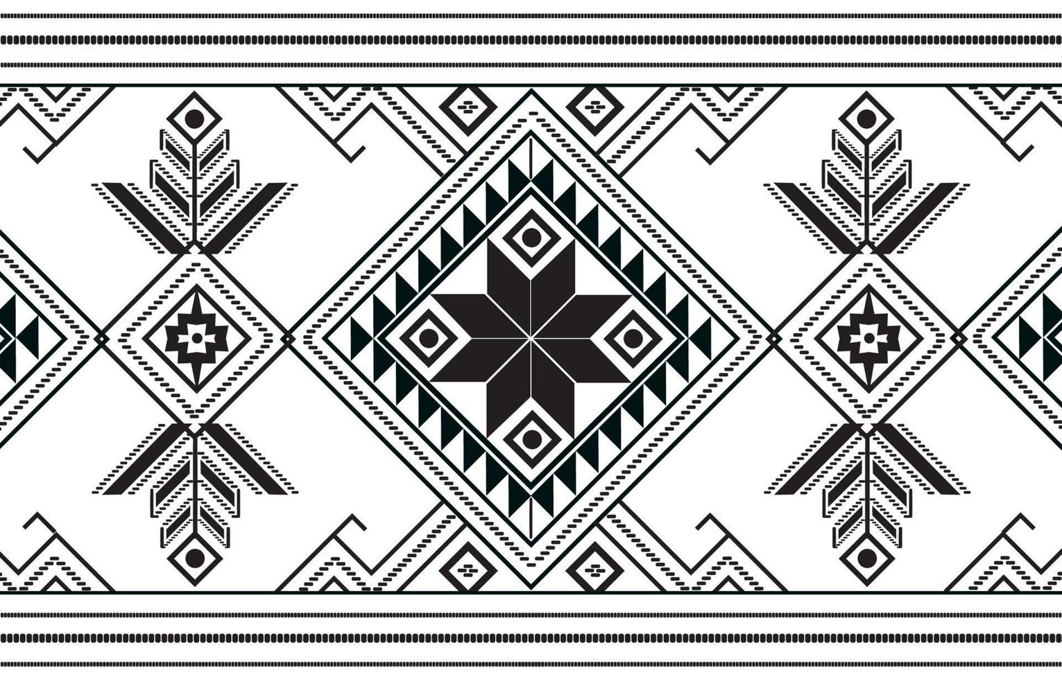 tissu à motif ethnique géométrique de style traditionnel. ton noir et blanc. conception pour les carreaux, la céramique, l'arrière-plan, le papier peint, les vêtements, le papier d'emballage, le tissu et l'illustration vectorielle. style de motif vecteur