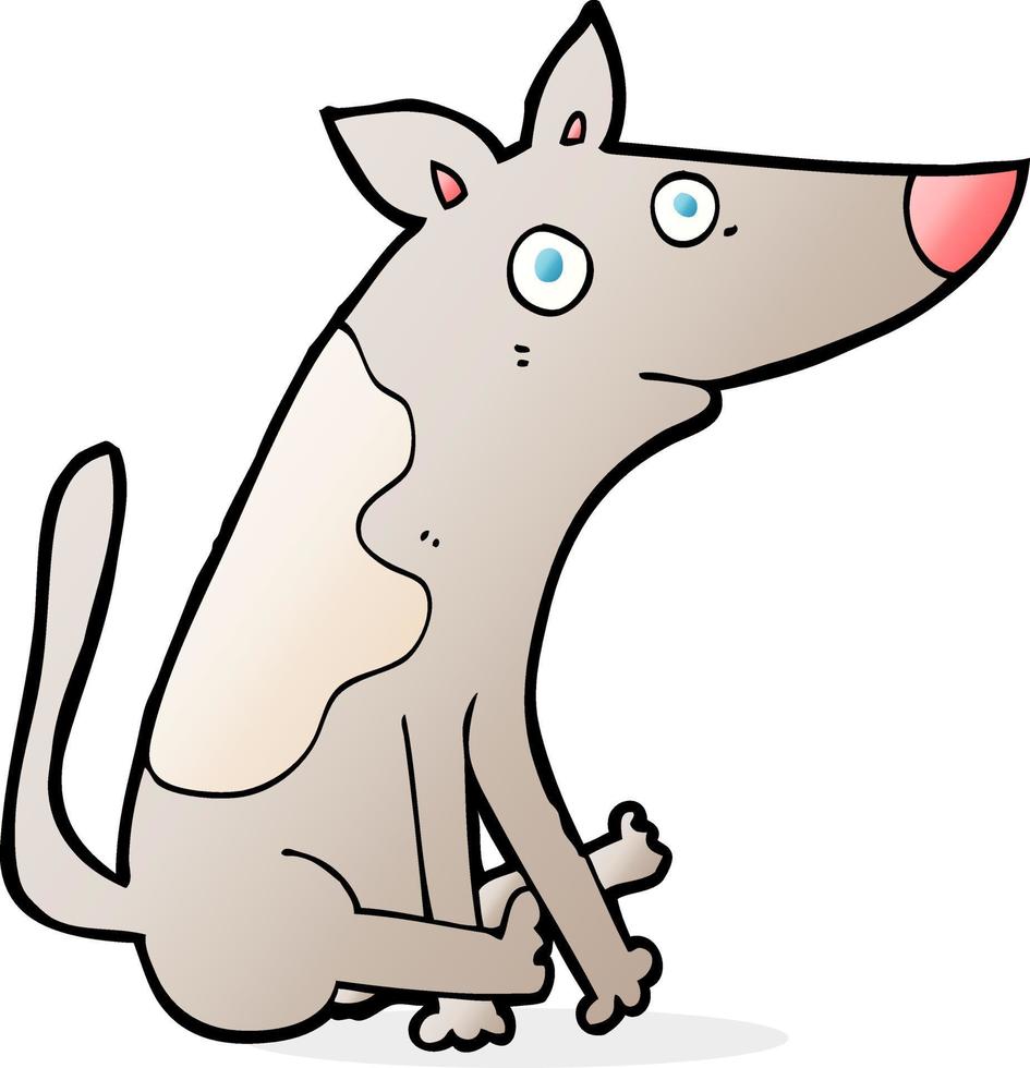 chien de dessin animé de personnage de doodle vecteur