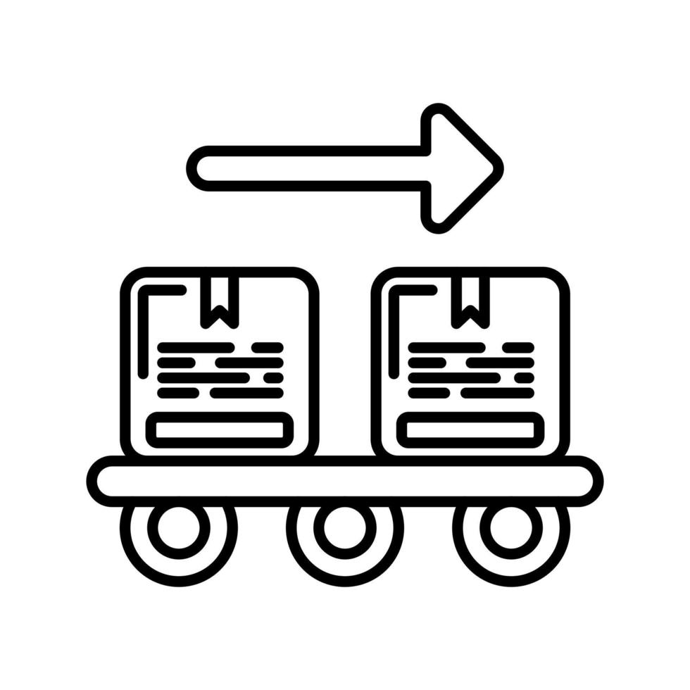 icône de vecteur d'emballage d'exportation