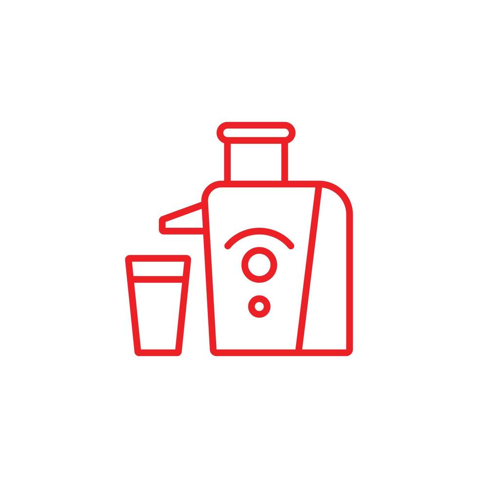 eps10 icône de ligne abstraite presse-agrumes vecteur rouge isolé sur fond blanc. symbole de contour de fabricant de jus ou de presse-agrumes dans un style moderne simple et plat pour la conception de votre site Web, votre logo et votre application mobile