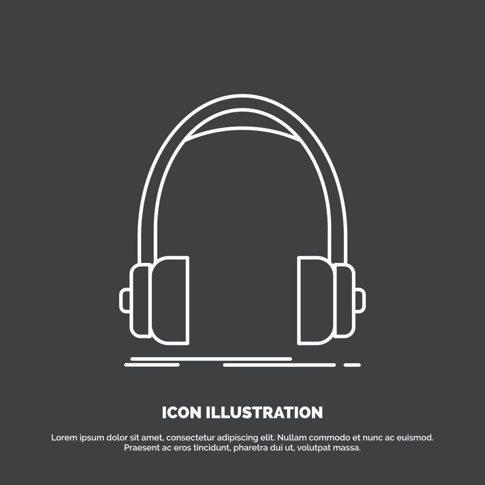 l'audio. casque de musique. écouteurs. moniteur. icône de l'atelier. symbole de vecteur de ligne pour ui et ux. site web ou application mobile