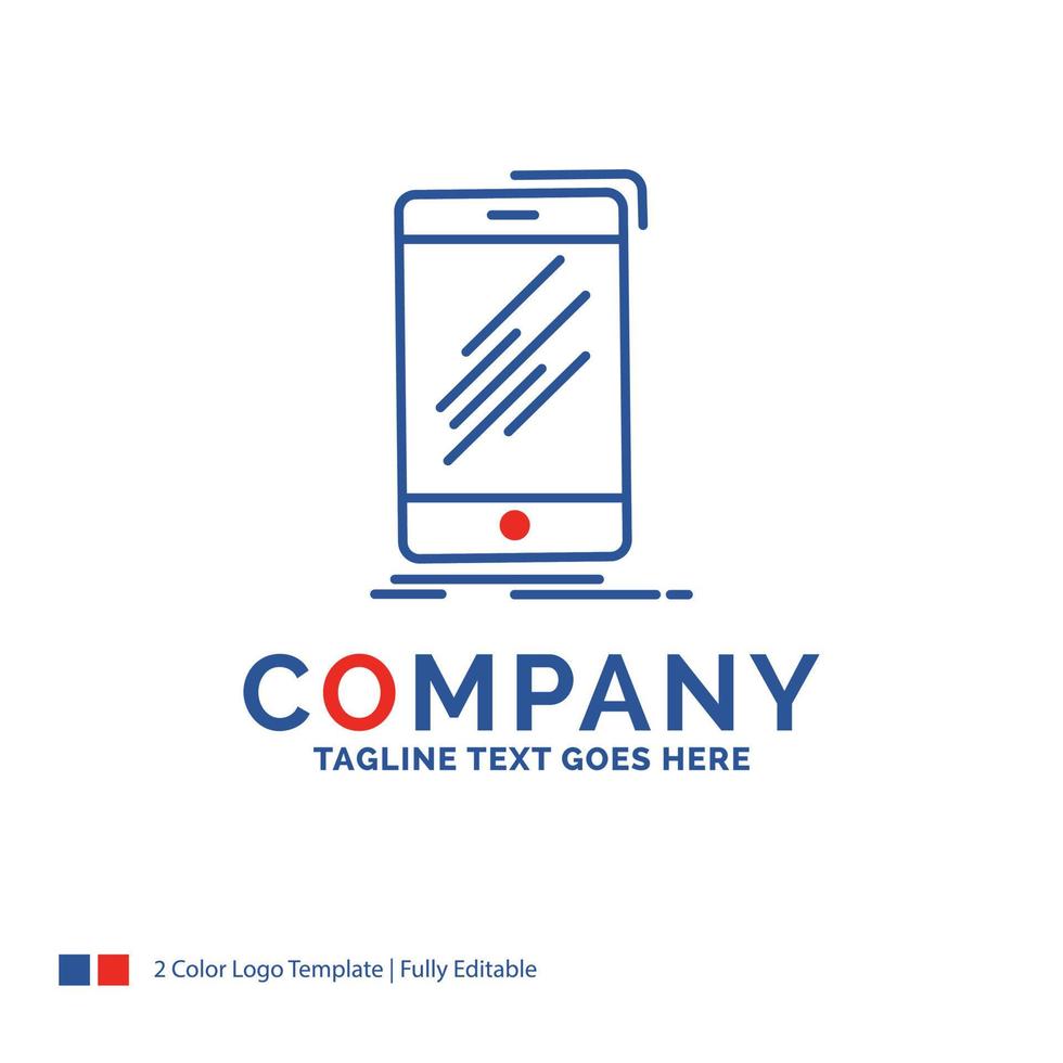 création du logo du nom de l'entreprise pour l'appareil. portable. téléphoner. téléphone intelligent. Téléphone. conception de nom de marque bleu et rouge avec place pour le slogan. modèle de logo créatif abstrait pour petites et grandes entreprises. vecteur