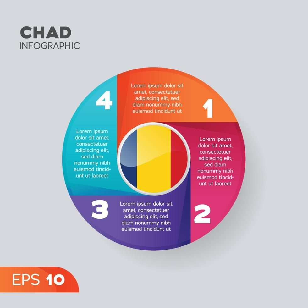 Élément infographique du Tchad vecteur