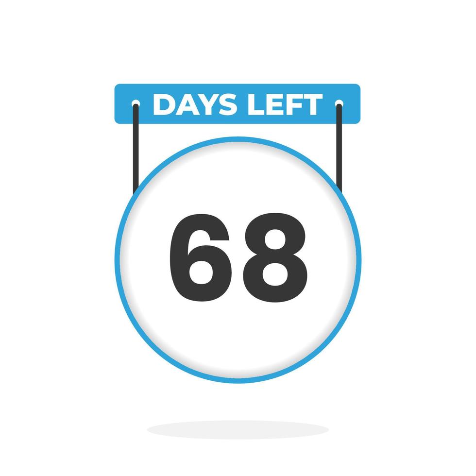 68 jours restants compte à rebours pour la promotion des ventes. 68 jours restants avant la bannière de vente promotionnelle vecteur