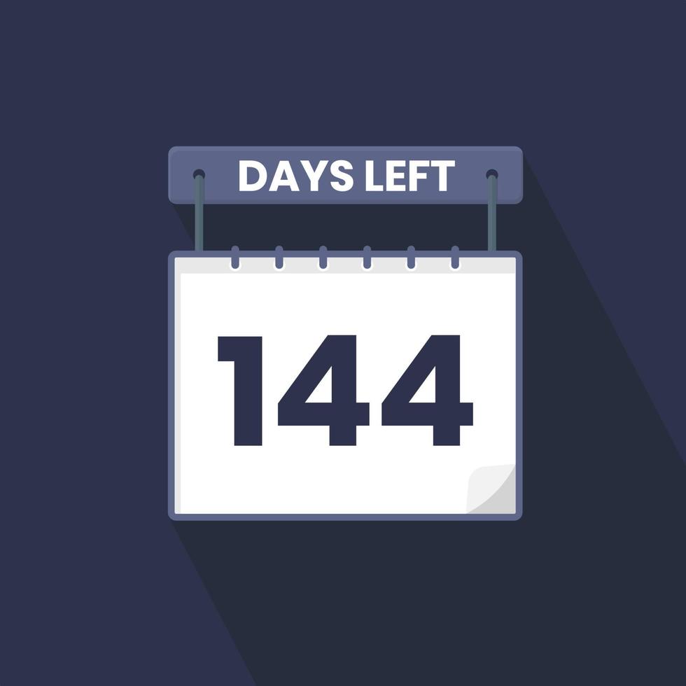 144 jours restants compte à rebours pour la promotion des ventes. 144 jours restants avant la bannière de vente promotionnelle vecteur