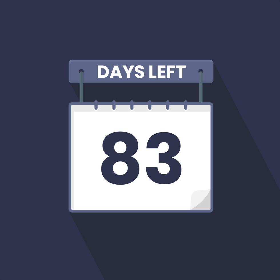 83 jours restants compte à rebours pour la promotion des ventes. 83 jours restants avant la bannière de vente promotionnelle vecteur
