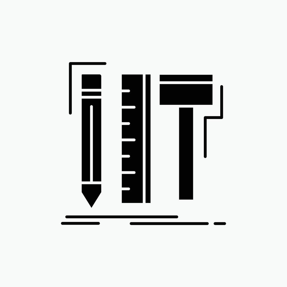 motif. designer. numérique. outils. icône de glyphe de crayon. illustration vectorielle isolée vecteur