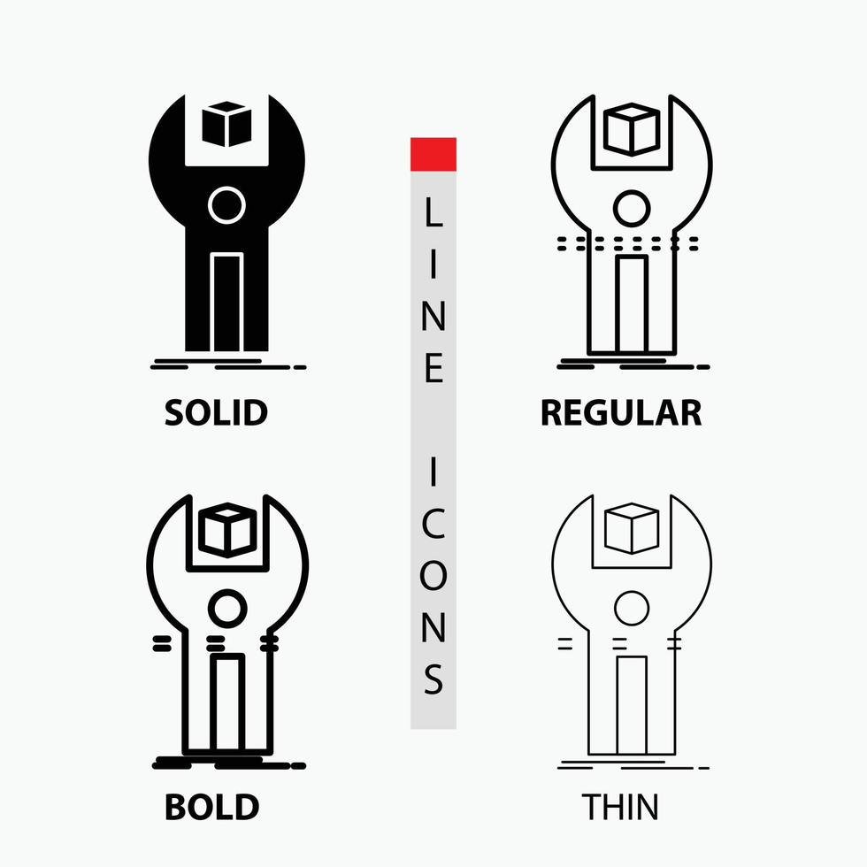 sdk. application. développement. trousse. icône de programmation en mince. habituel. ligne en gras et style de glyphe. illustration vectorielle vecteur