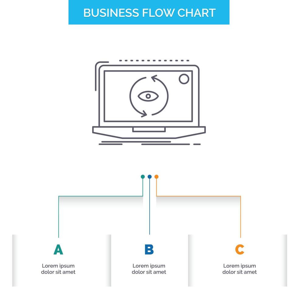 application. application. Nouveau. Logiciel. mettre à jour la conception de l'organigramme d'entreprise en 3 étapes. icône de ligne pour le modèle d'arrière-plan de présentation place pour le texte vecteur