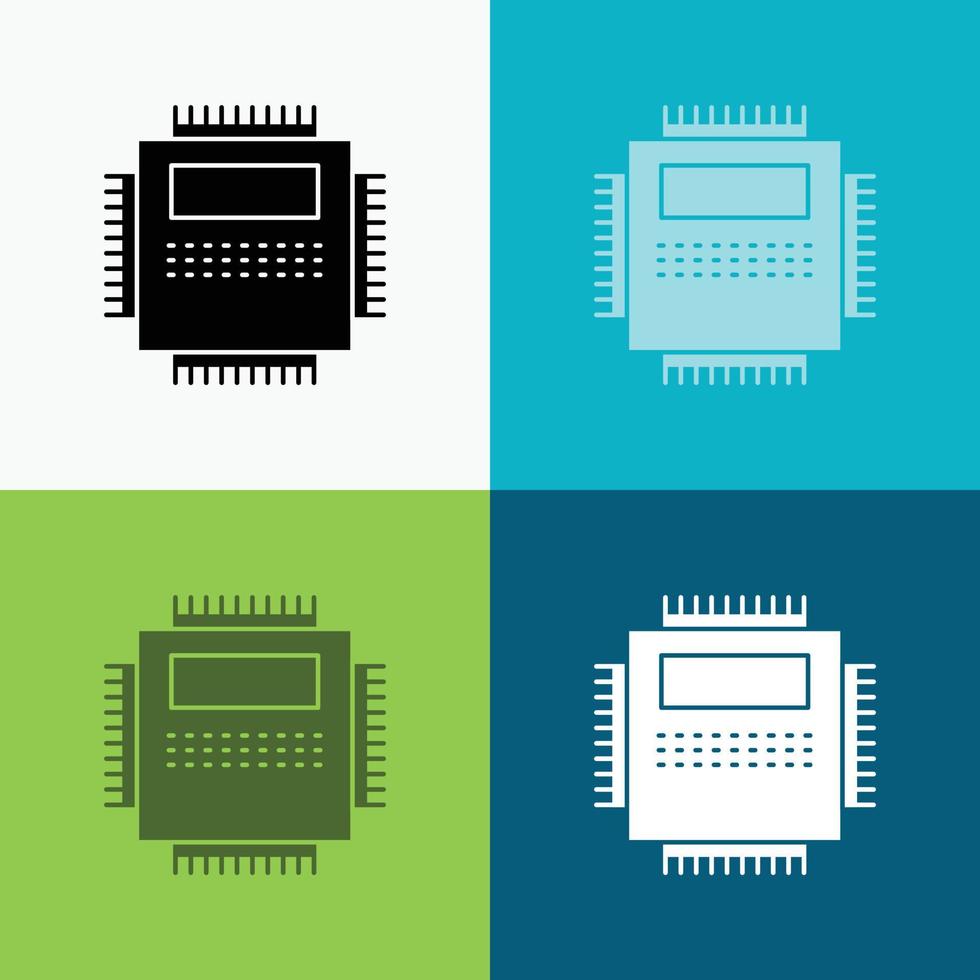 processeur. Matériel. l'ordinateur. pc. icône de la technologie sur divers arrière-plans. conception de style glyphe. conçu pour le web et l'application. illustration vectorielle eps 10 vecteur