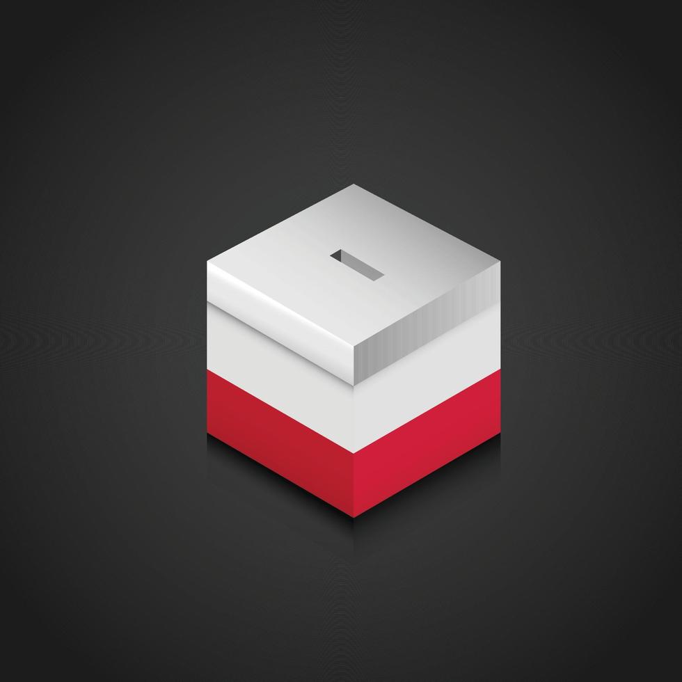 drapeau pologne imprimé sur la boîte de vote vecteur