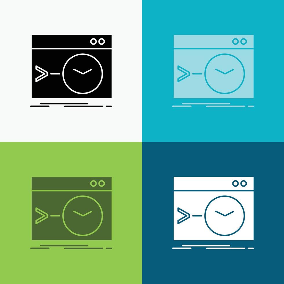 administrateur. commande. racine. Logiciel. icône de terminal sur divers arrière-plans. conception de style glyphe. conçu pour le web et l'application. illustration vectorielle eps 10 vecteur
