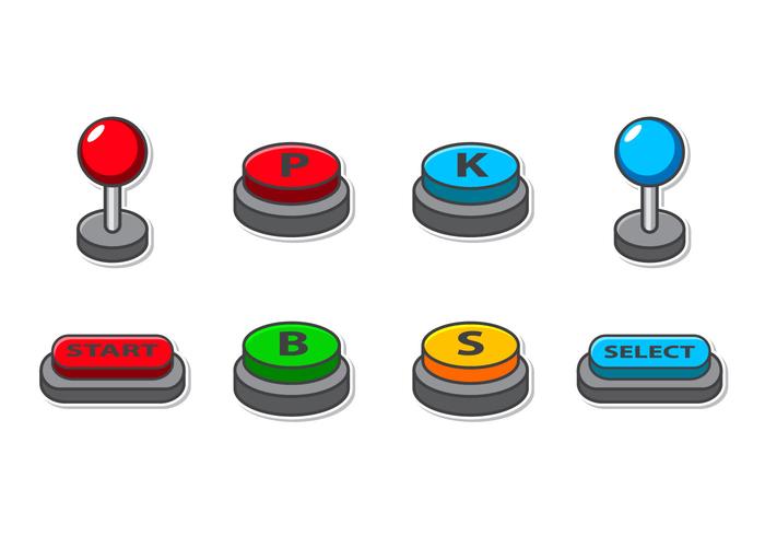 Icone d'icône de bouton d'arcade gratuit vecteur
