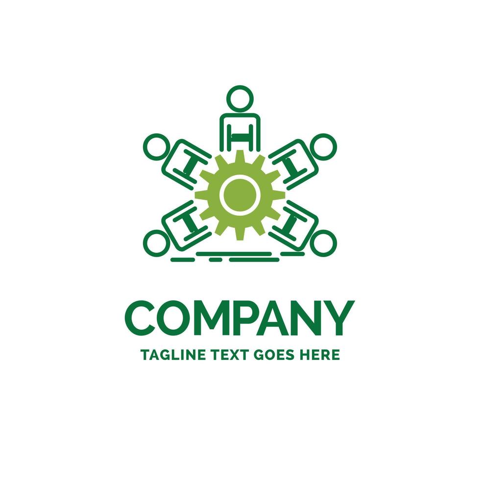 équipe. groupe. leadership. Entreprise. modèle de logo d'entreprise plat de travail d'équipe. conception de marque verte créative. vecteur