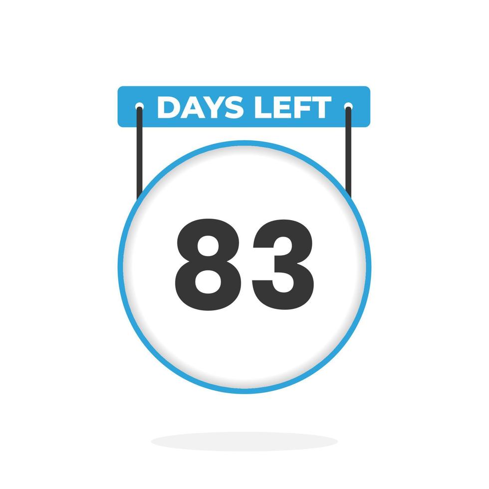 83 jours restants compte à rebours pour la promotion des ventes. 83 jours restants avant la bannière de vente promotionnelle vecteur