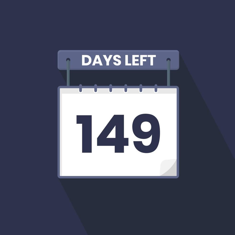 149 jours restants compte à rebours pour la promotion des ventes. 149 jours restants avant la bannière de vente promotionnelle vecteur