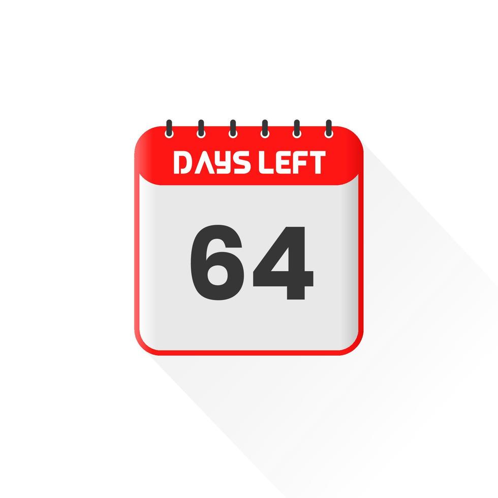 icône de compte à rebours 64 jours restants pour la promotion des ventes. bannière de vente promotionnelle 64 jours restants vecteur