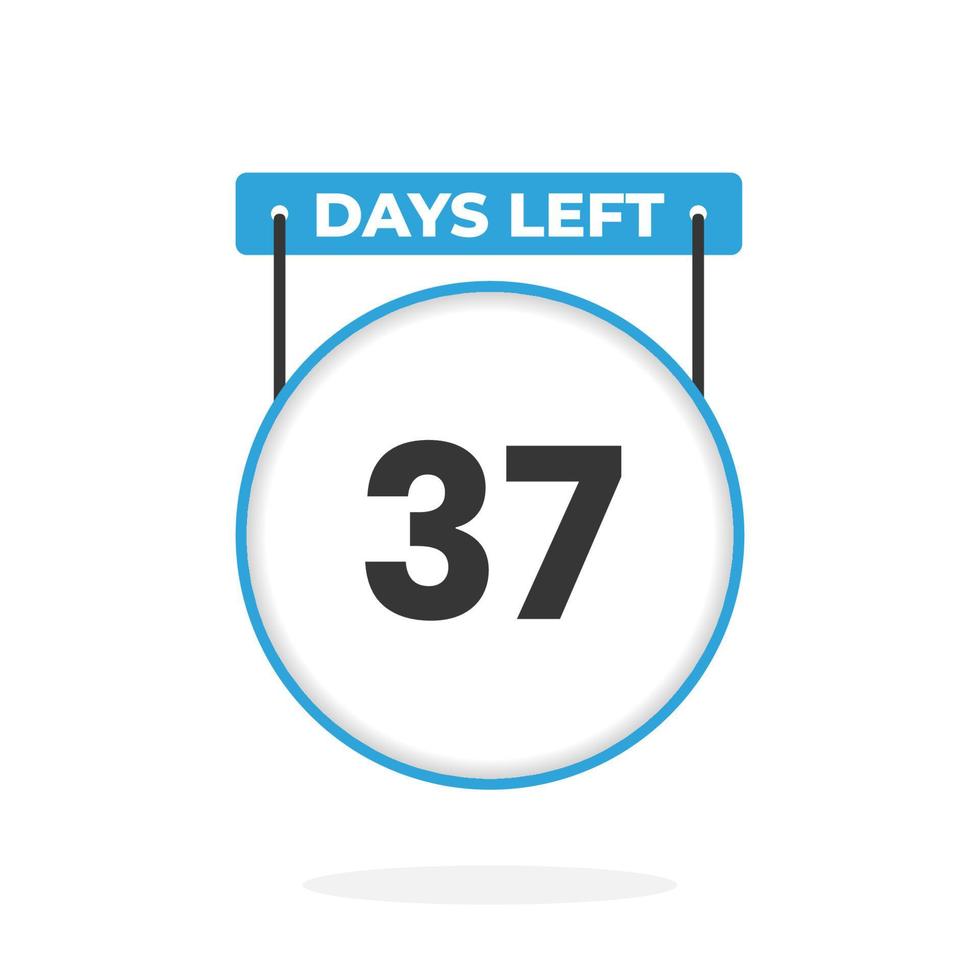 37 jours restants compte à rebours pour la promotion des ventes. 37 jours restants avant la bannière de vente promotionnelle vecteur