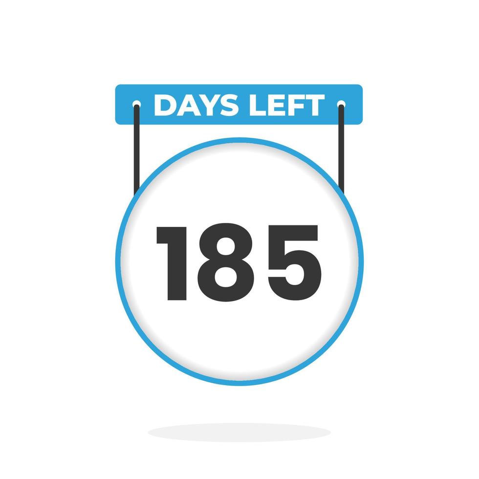 185 jours restants compte à rebours pour la promotion des ventes. 185 jours restants avant la bannière de vente promotionnelle vecteur