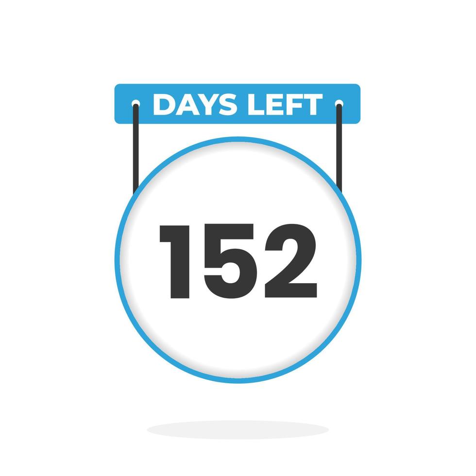 152 jours restants compte à rebours pour la promotion des ventes. 152 jours restants avant la bannière de vente promotionnelle vecteur