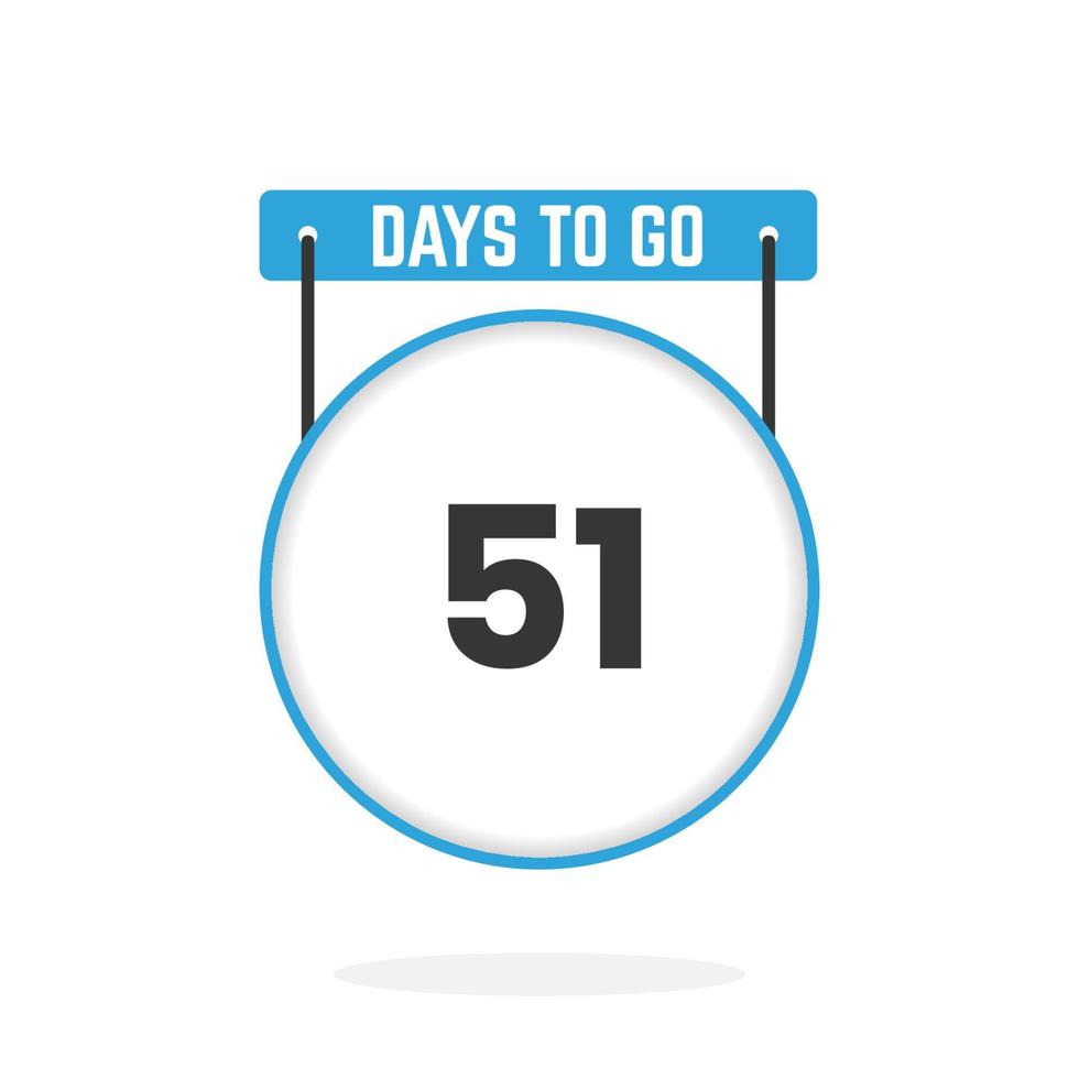 51 jours restants compte à rebours pour la promotion des ventes. 51 jours restants avant la bannière de vente promotionnelle vecteur