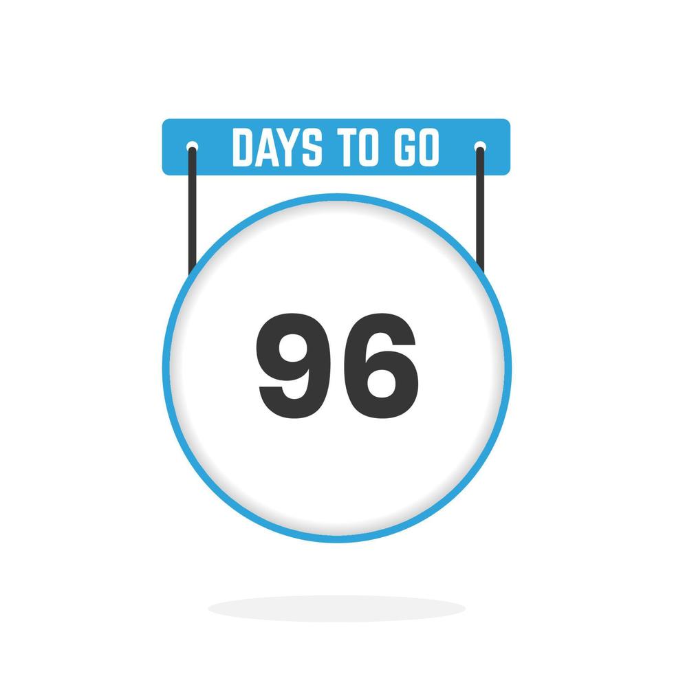 96 jours restants compte à rebours pour la promotion des ventes. 96 jours restants avant la bannière de vente promotionnelle vecteur