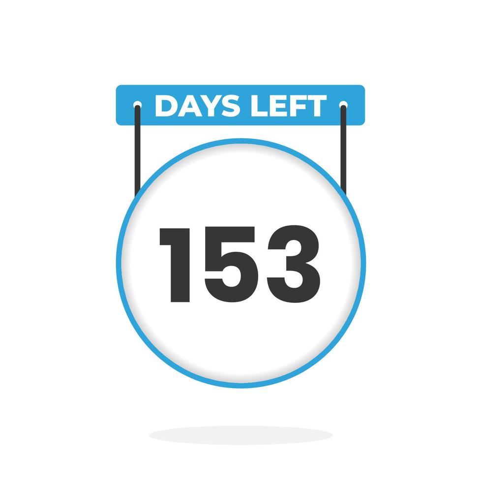 153 jours restants compte à rebours pour la promotion des ventes. 153 jours restants avant la bannière de vente promotionnelle vecteur