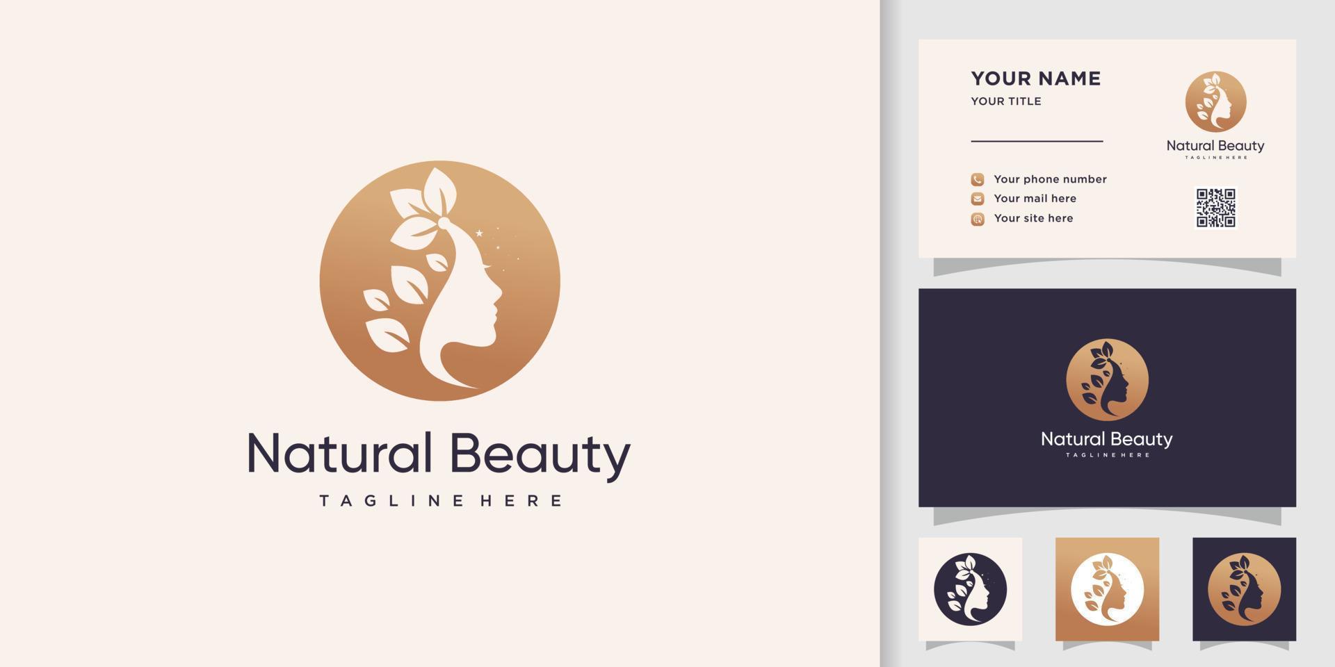 création de logo beauté nature avec vecteur premium de style unique