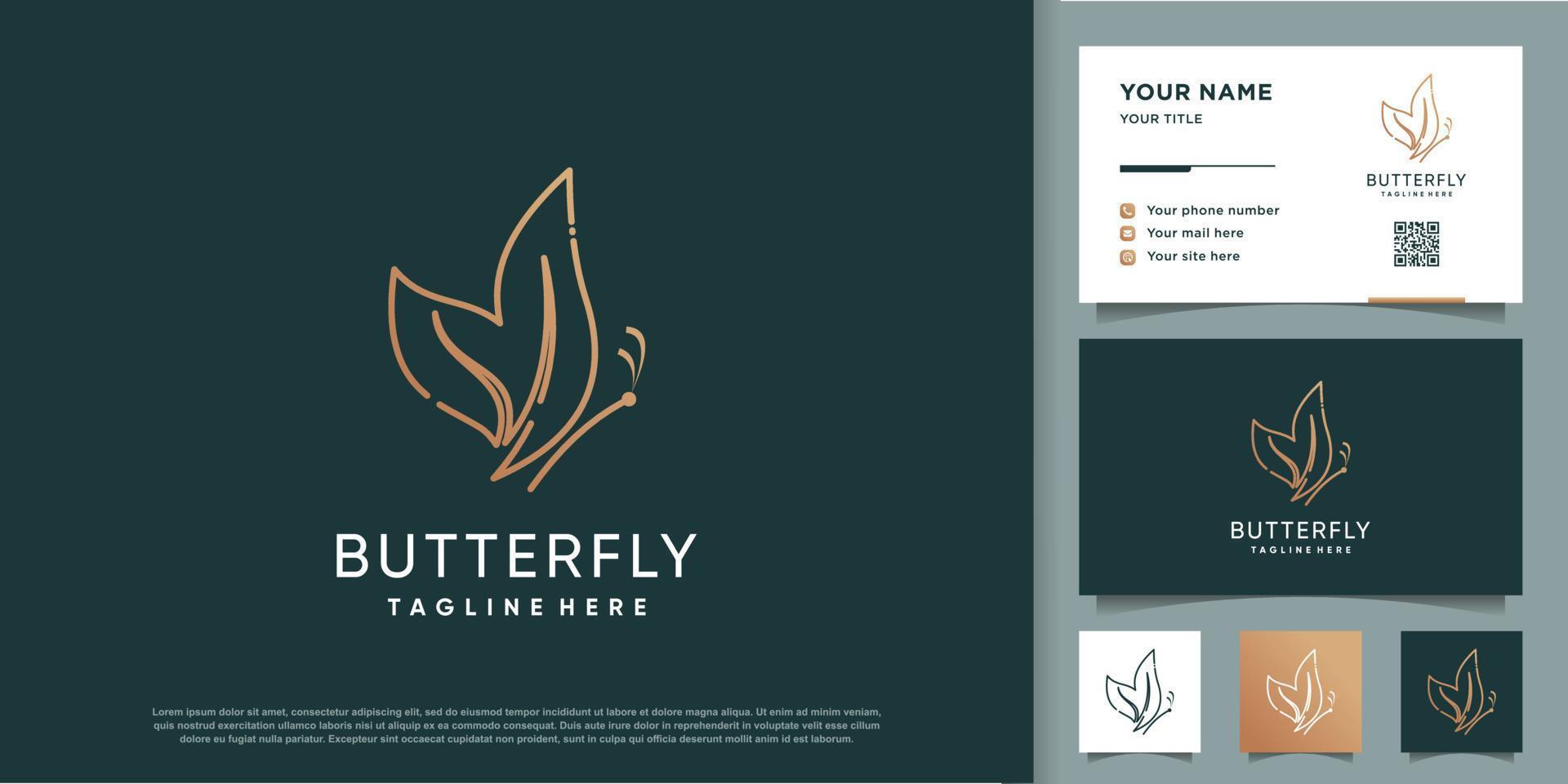 vecteur de conception de logo papillon avec concept abstrait créatif