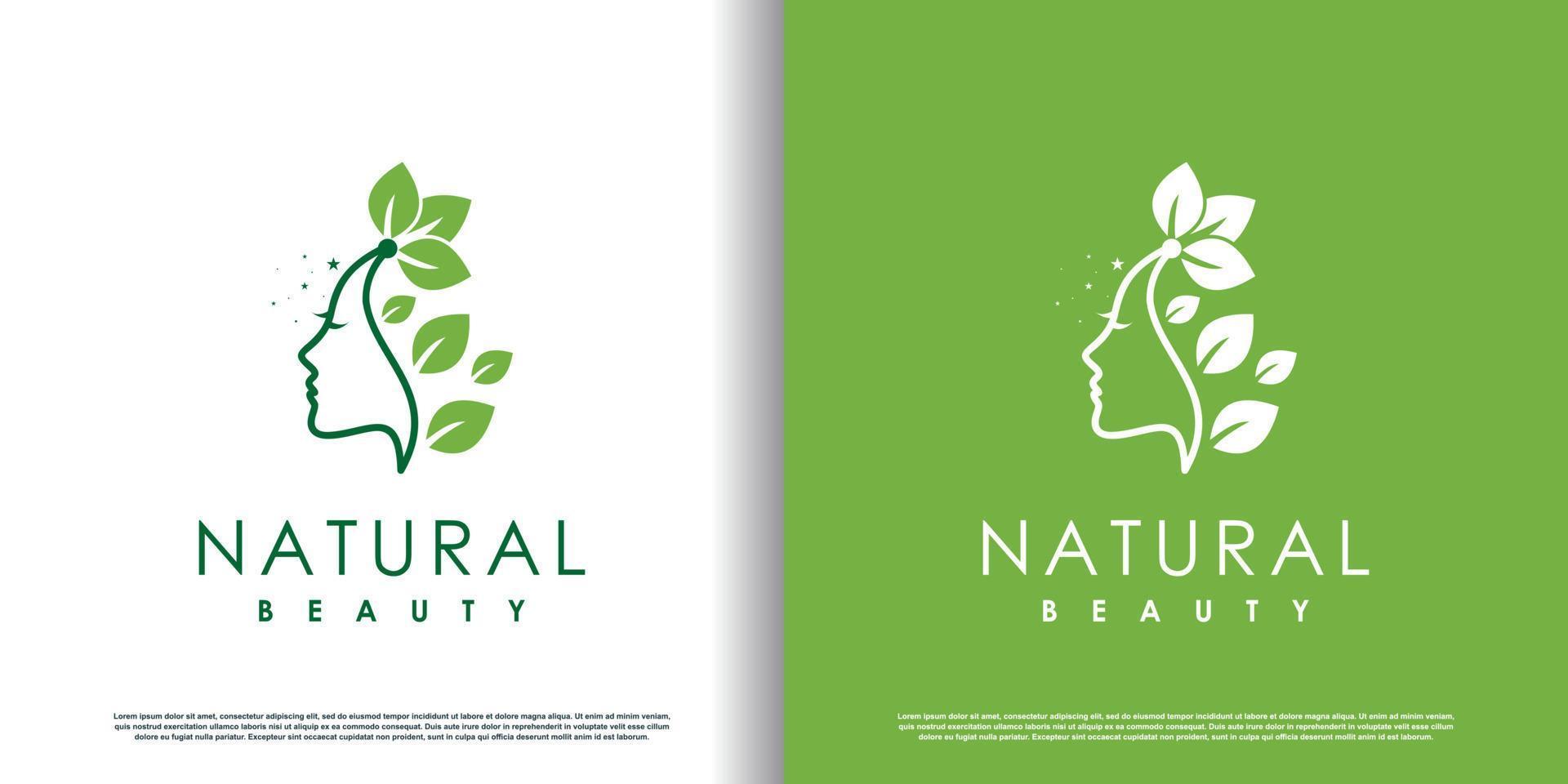 création de logo beauté nature avec vecteur premium de style unique