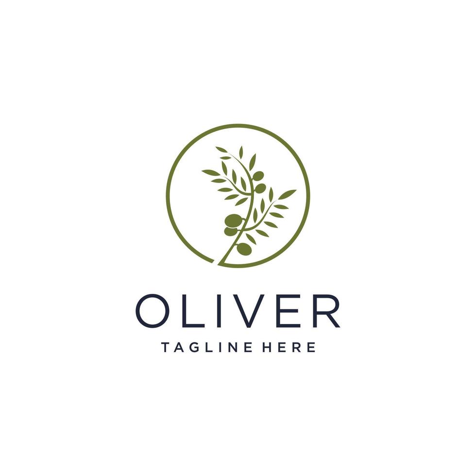 vecteur de conception de logo olive avec concept abstrait créatif