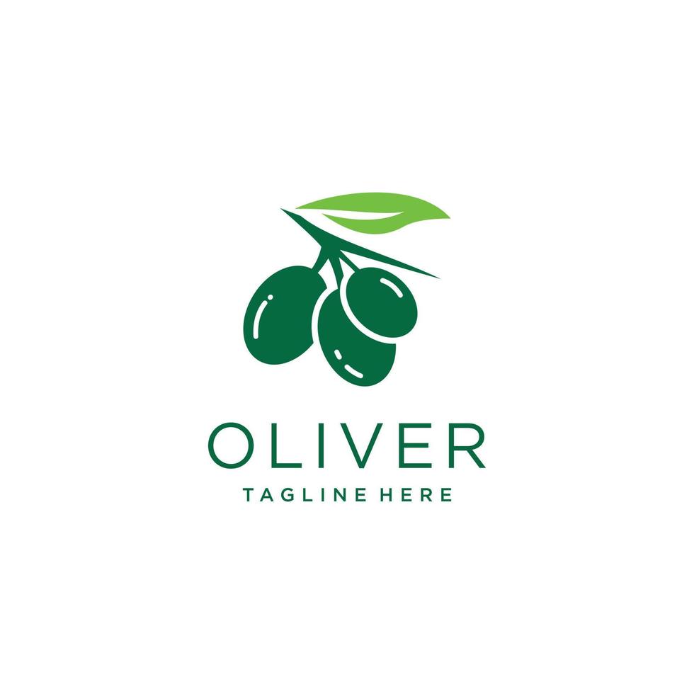 vecteur de conception de logo olive avec concept abstrait créatif