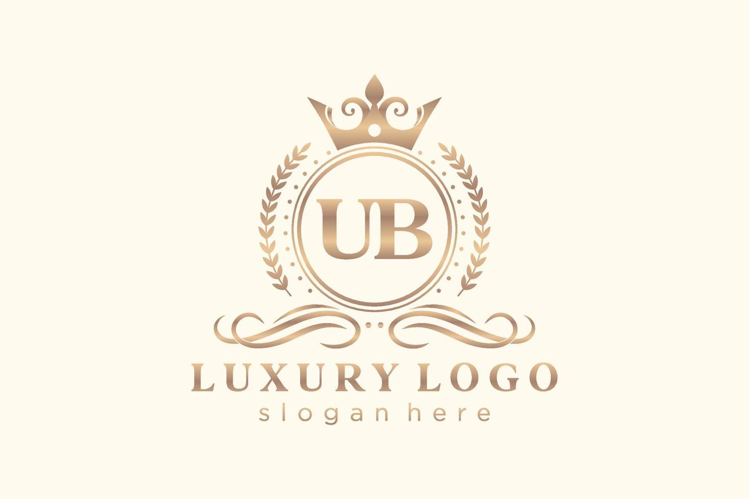 modèle de logo de luxe royal de lettre initiale ub dans l'art vectoriel pour le restaurant, la royauté, la boutique, le café, l'hôtel, l'héraldique, les bijoux, la mode et d'autres illustrations vectorielles.