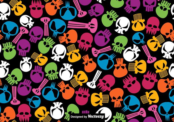 Vector seamless pattern of hand Drawn Skulls