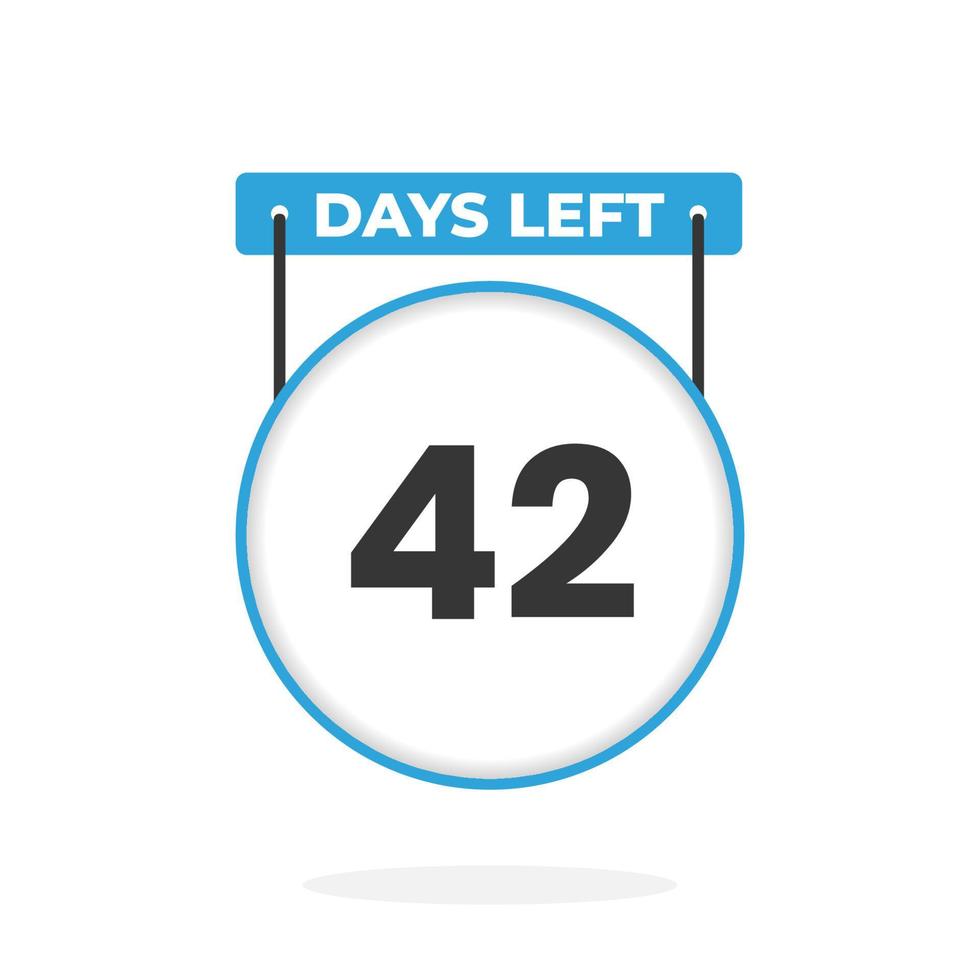 42 jours restants compte à rebours pour la promotion des ventes. 42 jours restants avant la bannière de vente promotionnelle vecteur