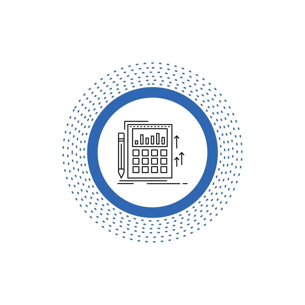 comptabilité. Audit. bancaire. calcul. icône de ligne de calculatrice. illustration vectorielle isolée vecteur
