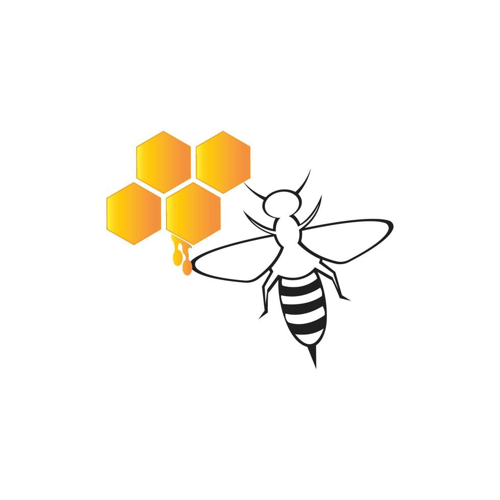 illustration d'icône vectorielle logo abeille vecteur