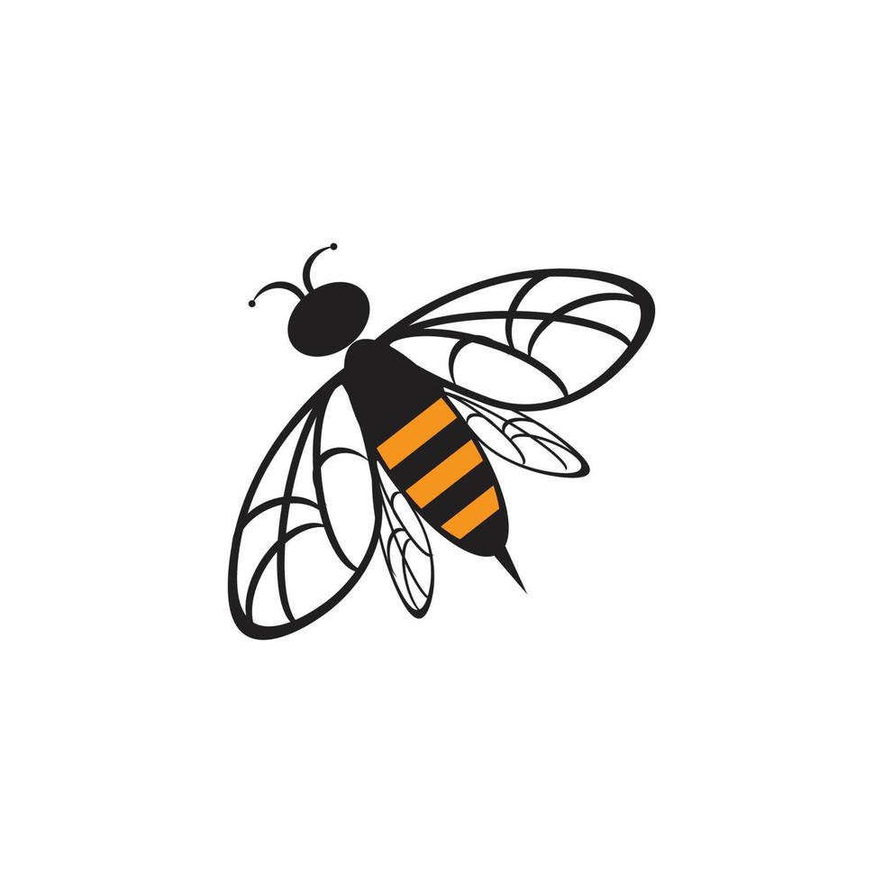 illustration d'icône vectorielle logo abeille vecteur