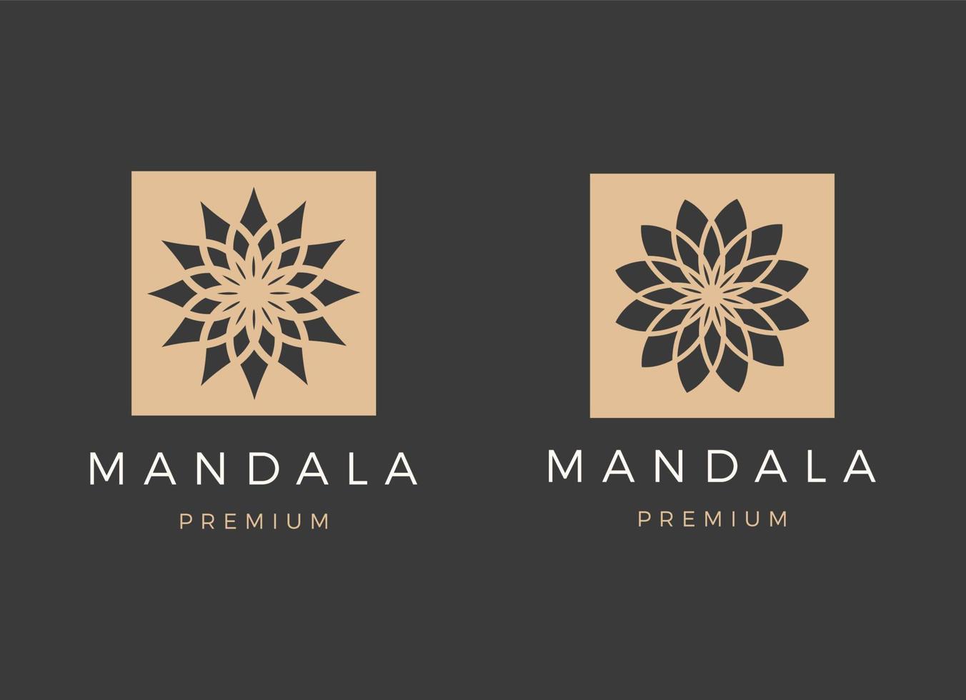 création de logo de mandala en or haut de gamme et de luxe vecteur
