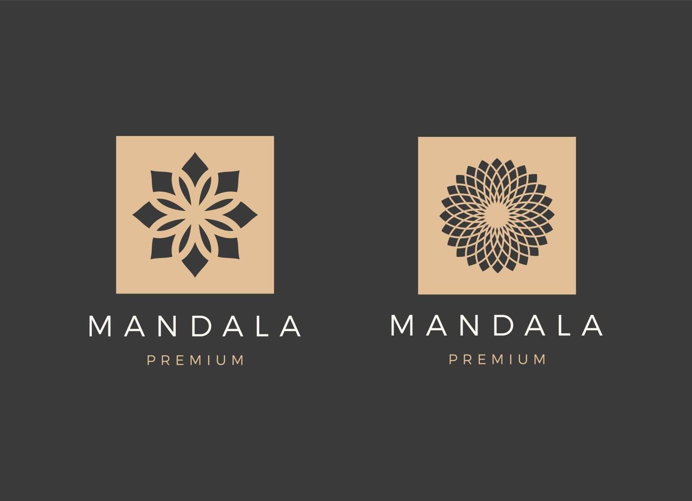 création de logo de mandala en or haut de gamme et de luxe vecteur